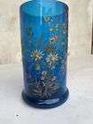 Vase Verre Bleu Émaillé LEGRAS Art Nouveau