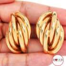 Vintage Retro 14K Yellow Gold Knot Large Clip On Earrings 12.5 Grams NR