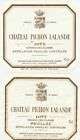 4 Etiquettes Chateau Pichon Lalande 1973-1975-1977-1979