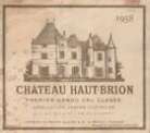 1 Etiquette Chateau Haut Brion 1958