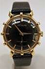 Vintage LeCoultre 14k Yellow Gold Black Dial Manual Wind Watch Ref 50853