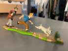 Figurine Tintin triptyque poursuite L'Affaire Tournesol collection pixi 