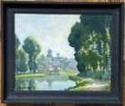 Amiens Impressionnisme Paysage Somme Picquigny Huile signée J Vasseur 1905-1986