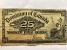 1900 - 25 cent Canada note - Canadian quarter dollar bill - Shinplaster