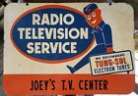 Vintage Television TV Radio Repairs Metal Sign Ludlow MA Double Sided 20 x 28 in