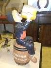 Ancienne et belle grande figurine publicitaire bière FISCHER.Bière d'Alsace