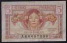 France - Billet de 5 Francs Trésor Français 1947 WWII Circulated