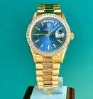 1986 Rolex Day-Date President Ref 18038 36mm BLUE Dial 18K Vintage Gold Watch