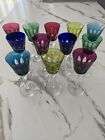 12 verres en cristal de saint louis MODELE JERSEY en couleurs 