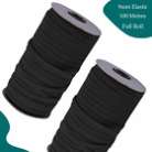 100 Metres Flat Black Elastic Cord 9mm Face Mask Elastic Sewing Craft Full Roll