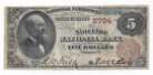 1882 $5 National Banknote Stockton National Bank California