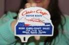 Chris Craft Motor Boat Fishing Power Speed Boat Gas Oil Porcelain Metal Sign