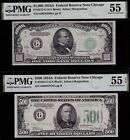 Set of 2 1934A Chicago $1000 & $500 Dollar Bill Federal Reserve Note PMG 55 EPQ