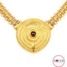 Libby Designer Vintage 1.05cts Garnet 18K Gold Pendant Necklace 46.0 Grams NR