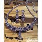 Sherman Fancy Tassel Necklace/Earrings Light Amethyst/Cardinal Swarovski