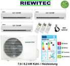 Triple MultiSplit (3 x 3,5 kW) RIEWITEC Klimaanlage 7,9 / 8,2 KW, A++/A+, R32 