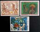 1976 Série œuvres d'Art. Ramsès, Jean Carzou, Vlaminck. Série 3 timbres. Neufs