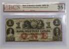 Bank of Western Canada 1859 $1 Note - 795-10-04 - Check Letter B - VF Original