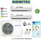 Dual MultiSplit (2 x 2,6 KW) RIEWITEC Klimaanlage 4,1 / 4,4 KW, A+/A, mit R32 