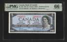 Canada ????????1954 - $5 Dollars Beattie|Rasminsky E/X - PMG Gem UNC 66 EPQ