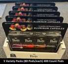 (400 Pods) Peet's Coffee Espresso Capsules 5 Variety Packs 80ct/each w/ Display