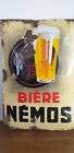BIERE NEMOS NIMES 1900 plaque Emaillée beer verre capsule sous bock