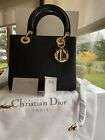 Christian Dior NEW Vintage Nubuck blk CD Embossed Med Princess Di Bag