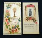 Lot de 2 Images Pieuses Anciennes ND du Chesneau Fleurs Roses Holy Card Santino
