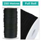 250m Round Elastic Cord Strap Sewing Craft For Face Mask Black 3mm Full Roll