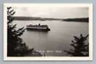 Steamer Boat Ferry Dock Washington WA Puget Sound Orcas Is RPPC Vintage Postcard
