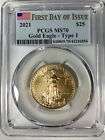2021 PCGS MS-70 Type 1 $25 Dollar American Eagle .999 1/2 ounce Gold Coin MS70