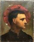 Tableau Ancien Portrait Homme Profil Préraphaélite Peinture À Identifier XIXème