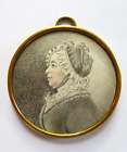 MINIATURE début XIXe. Portrait de femme au bonnet.