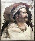 Tableau Ancien Portrait d’Homme de Profil Pêcheur Peinture À Identifier XIXème