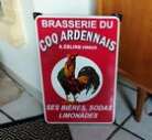 Plaque emaillee Bières brasserie le coq Ardennais enemal sign emailschild 