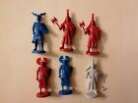 lot de 6 figurines kinder vintage , soldat moyen age  ,  monté ,  1970-80 