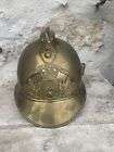 Antique brass french fireman/pompier helmet
