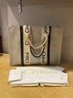 CHLOE Woody large canvas and leather tote/beige/black/RRP £890/hardly Used